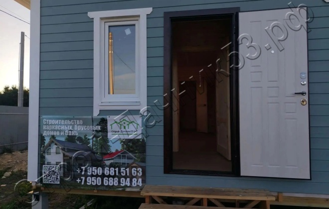 4 Каркасный дом Д–164, 8x6 м, 48 М², Московская область, Серпуховский район, деревня Воронино (3)